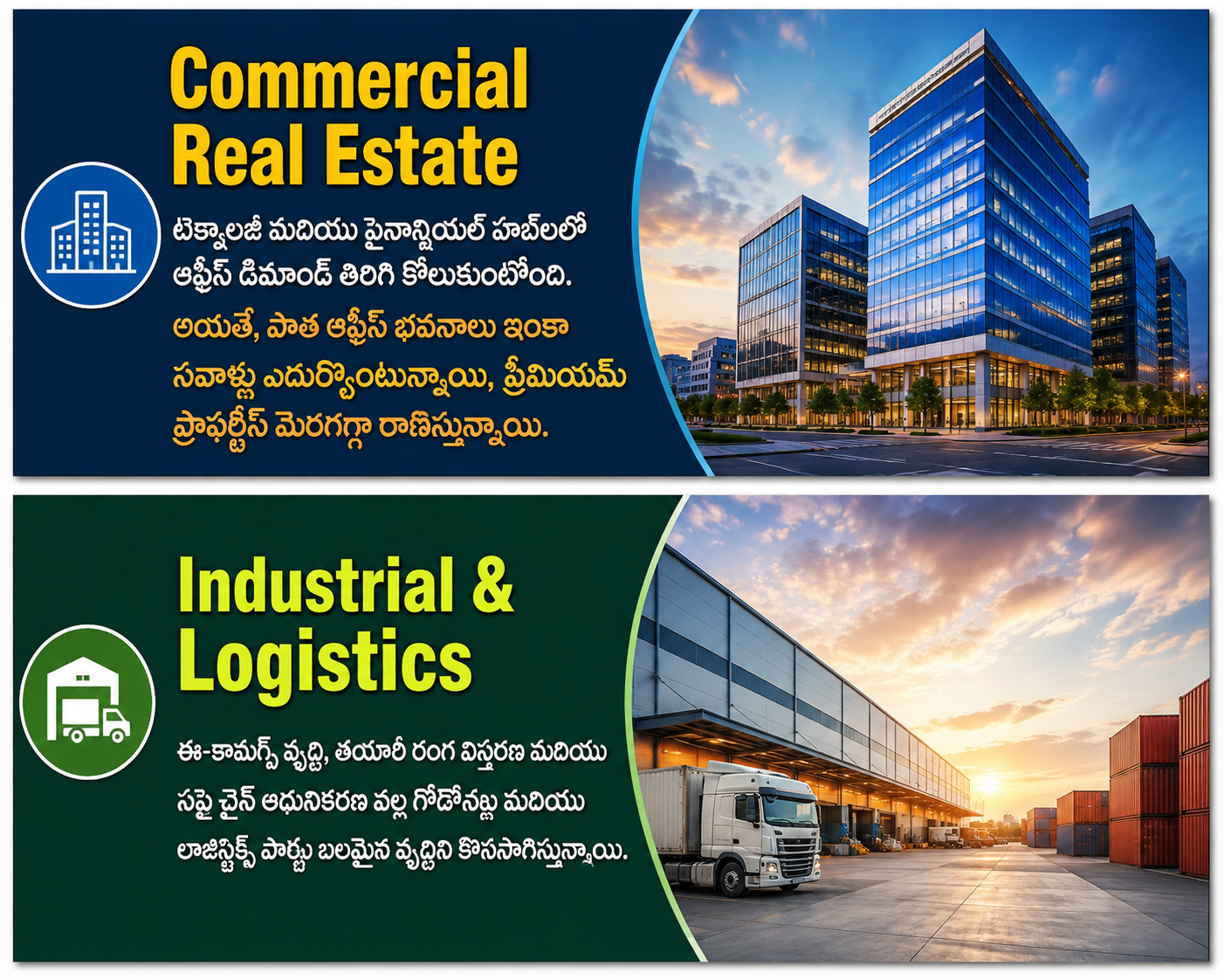 టెక్నాలజీ & ఫైనాన్షియల్ హబ్లలో కమర్షియల్ రియల్ ఎస్టేట్కు మళ్లీ ఊపు