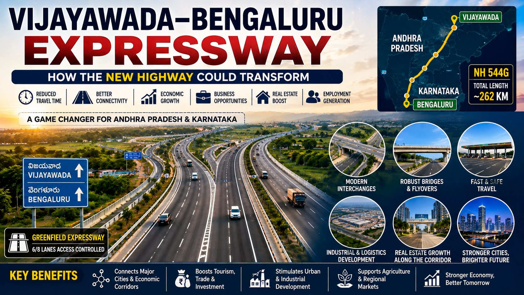 The highway has the potential to reduce travel time and improve regional connectivity. Areas located along important access points may see increased commercial and residential development over the long term.