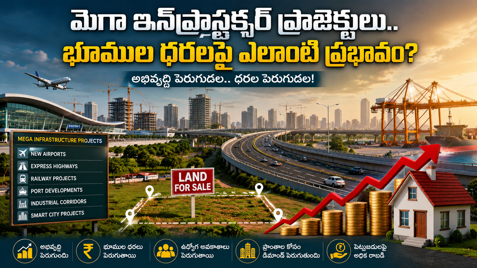 మెగా ఇన్ఫ్రాస్ట్రక్చర్ ప్రాజెక్టులు.. భూముల ధరలపై ఎలాంటి ప్రభావం?