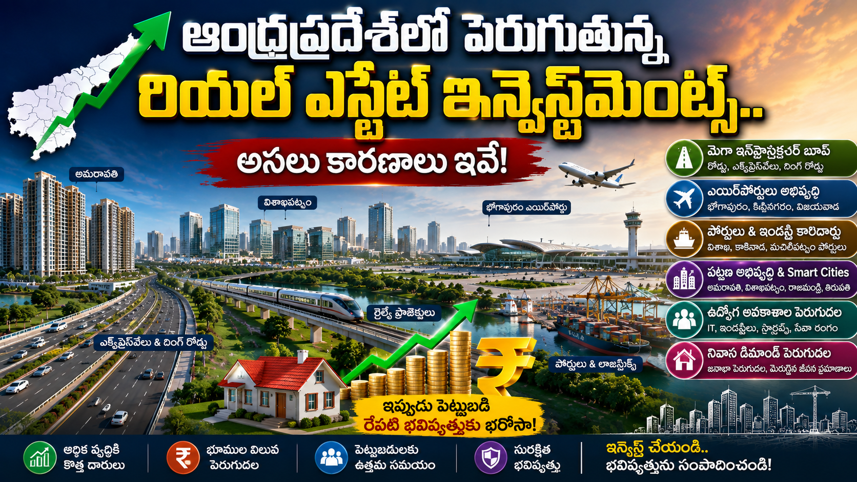 🏠 ఆంధ్రప్రదేశ్లో పెరుగుతున్న రియల్ ఎస్టేట్ ఇన్వెస్ట్మెంట్స్.. అసలు కారణాలు ఇవే