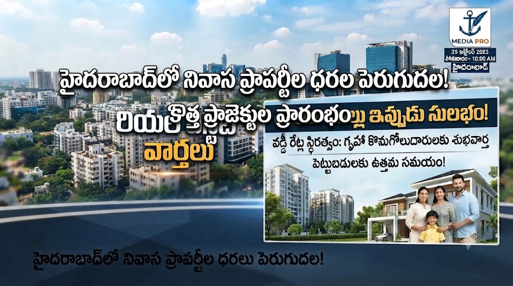 హైదరాబాద్లో నివాస ప్రాపర్టీల ధరల పెరుగుదల! - కొత్త ప్రాజెక్టుల ప్రారంభం