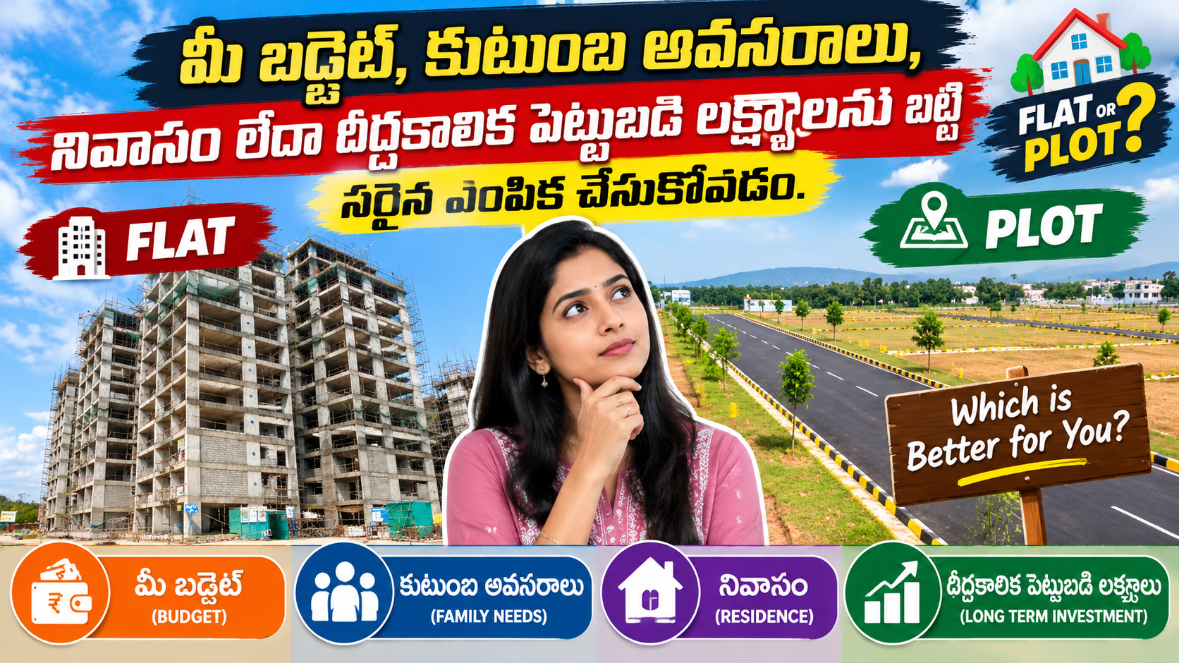 ఫ్లాట్ కొనాలా? ప్లాట్ కొనాలా? 🏡 మీ బడ్జెట్కు ఏది బెస్ట్? | Real Estate Investment 2026