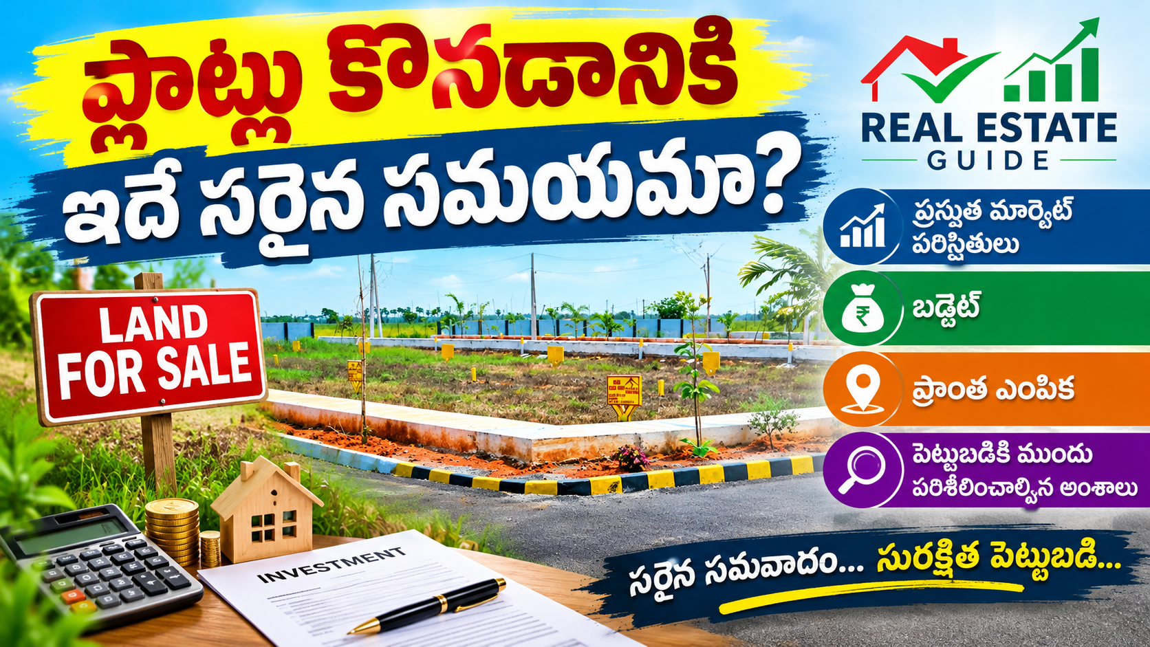 ప్లాట్లు కొనడానికి ఇదే సరైన సమయమా? 🏡 | ప్రస్తుత మార్కెట్ పరిస్థితులు, బడ్జెట్ & సరైన లొకేషన్ ఎంపిక