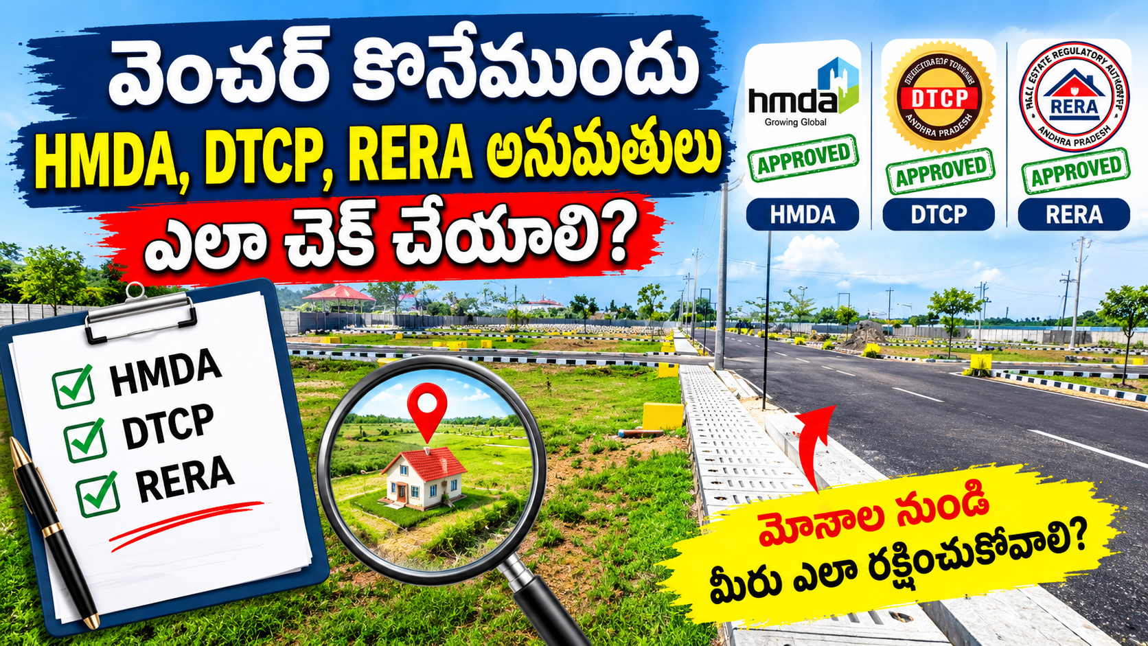 వెంచర్ కొనేముందు HMDA, DTCP, RERA అనుమతులు ఎలా చెక్ చేయాలి? | ప్లాట్లు కొనేవారు తప్పక చూడండి!