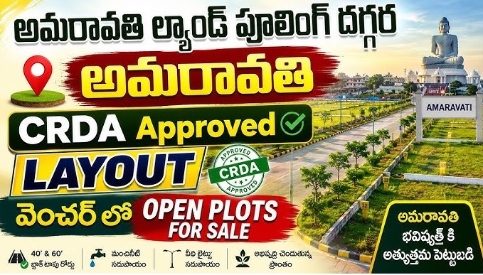 అమరావతి CRDA Approved Layout – వెంచర్లో ఓపెన్ ప్లాట్లు అమ్మకానికి