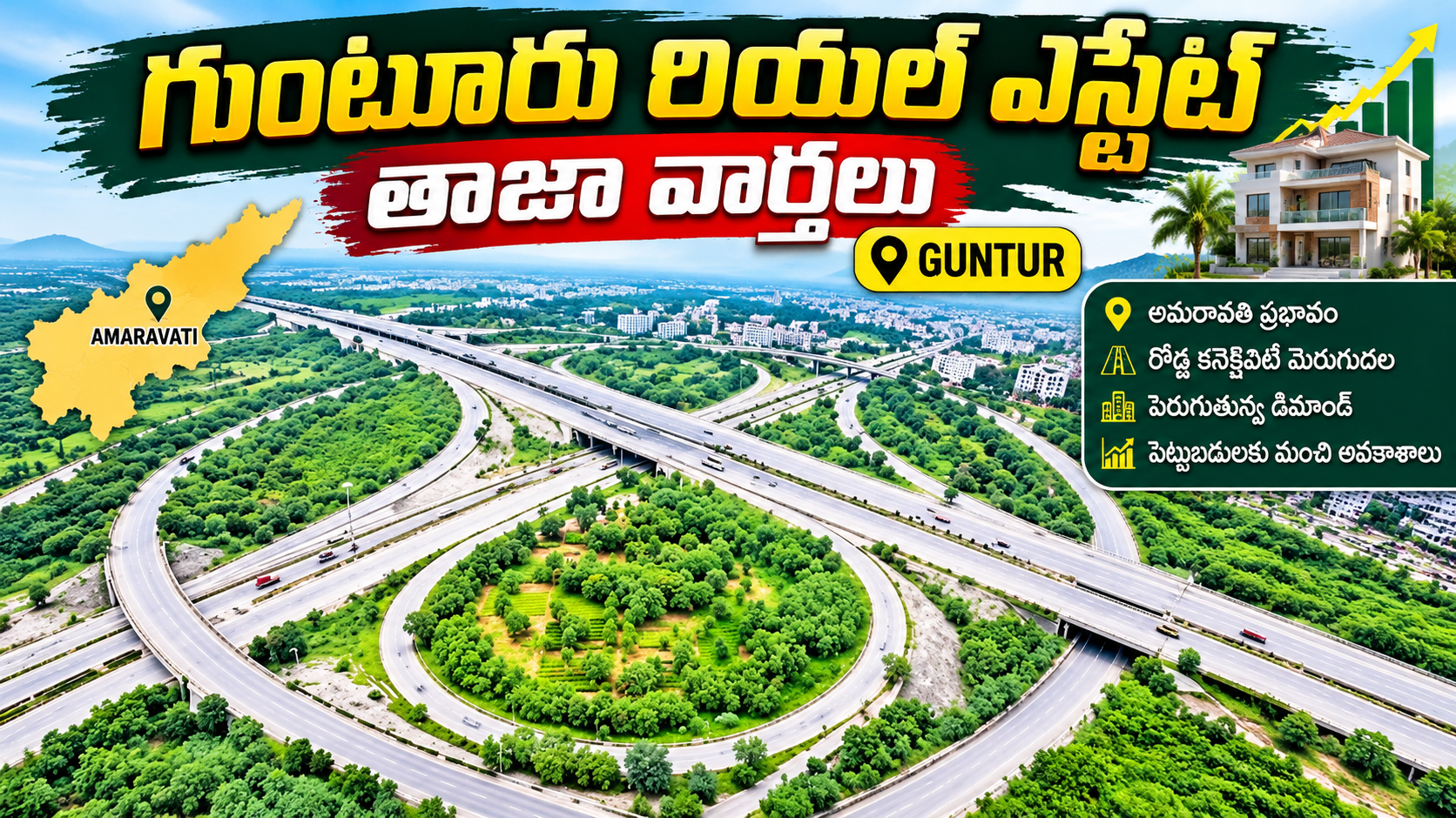 గుంటూరు రియల్ ఎస్టేట్కు కొత్త ఊపు! 🚀 అమరావతి కనెక్టివిటీతో భూముల ధరలు పెరుగుతున్నాయా?