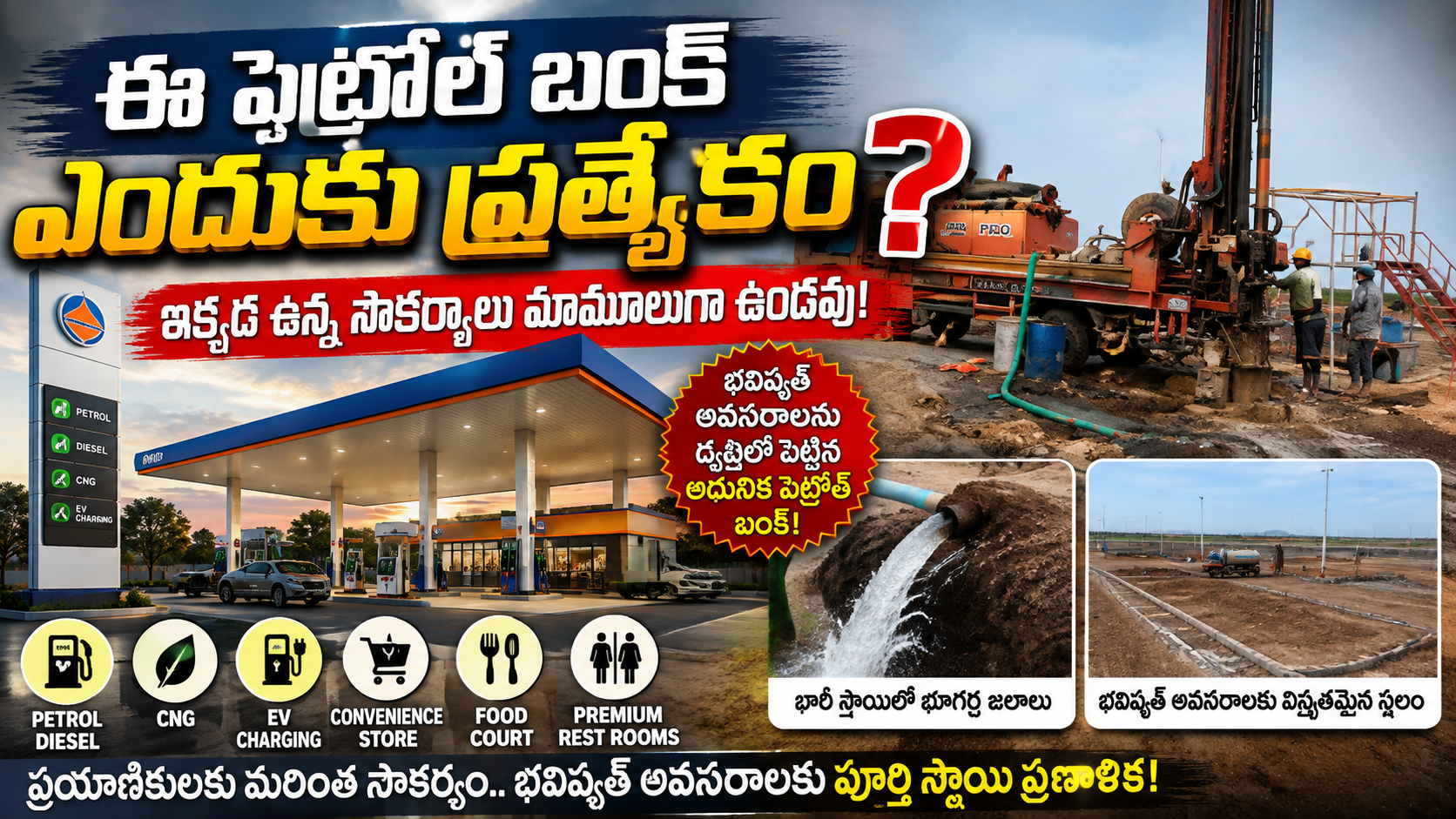 ఈ పెట్రోల్ బంక్ ఎందుకు ప్రత్యేకం? 🚗⛽ | భవిష్యత్ అవసరాలకు తగ్గట్టుగా భారీ ప్లాన్!