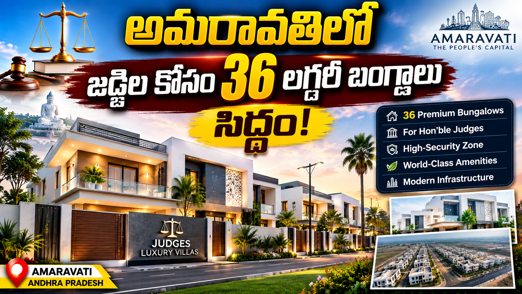 అమరావతిలో జడ్జిల కోసం 36 లగ్జరీ బంగ్లాలు సిద్ధం | భారీ స్థాయిలో నిర్మాణాలు
