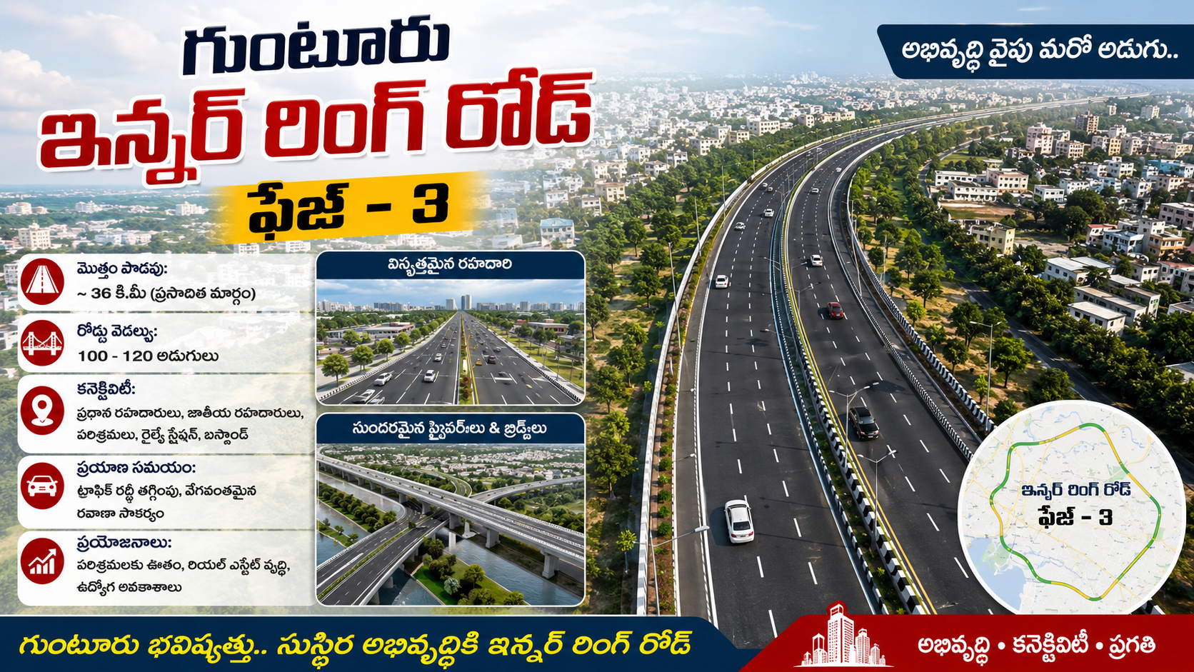 గుంటూరు ట్రాఫిక్ సమస్యకు శాశ్వత పరిష్కారం.. ఫేజ్-3 ప్రారంభం!